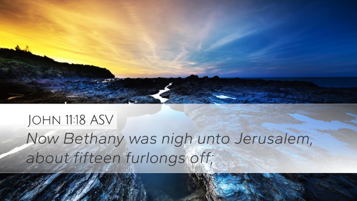 John 11:18 ASV Bible Verse Image