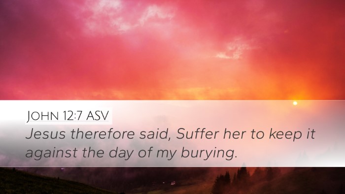 John 12:7 ASV Bible Verse Image