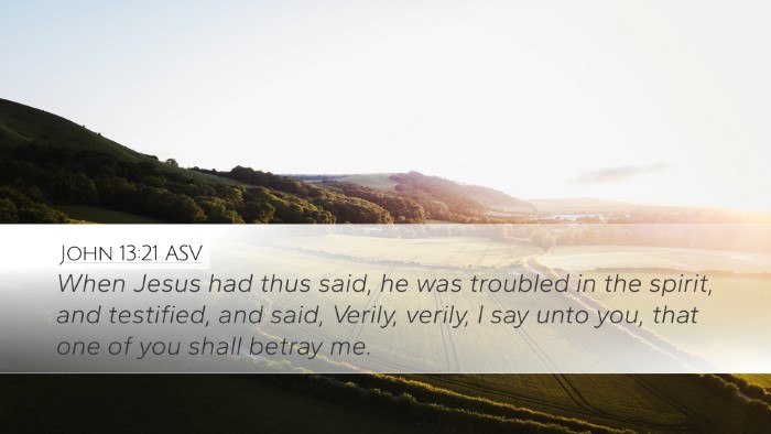John 13:21 ASV Bible Verse Image