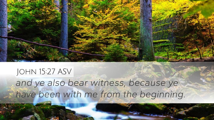 John 15:27 ASV Bible Verse Image