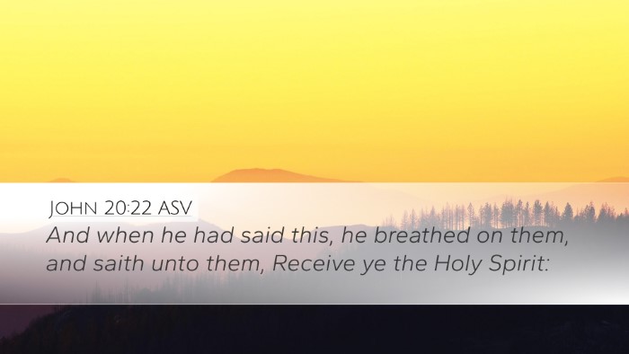 John 20:22 ASV Bible Verse Image