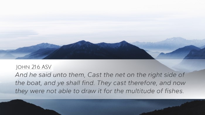 John 21:6 ASV Bible Verse Image