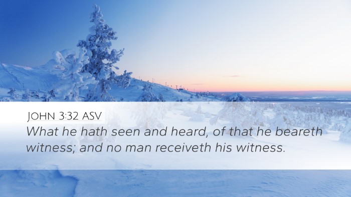 John 3:32 ASV Bible Verse Image