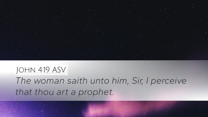 John 4:19 ASV Bible Verse Image