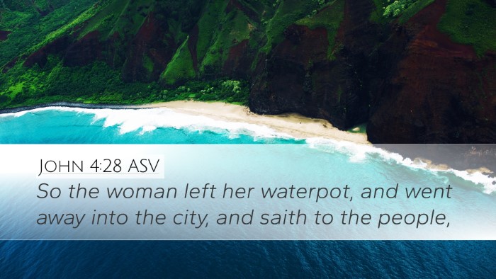 John 4:28 ASV Bible Verse Image