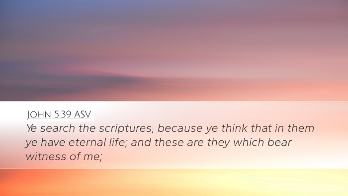 John 5:39 ASV Bible Verse Image
