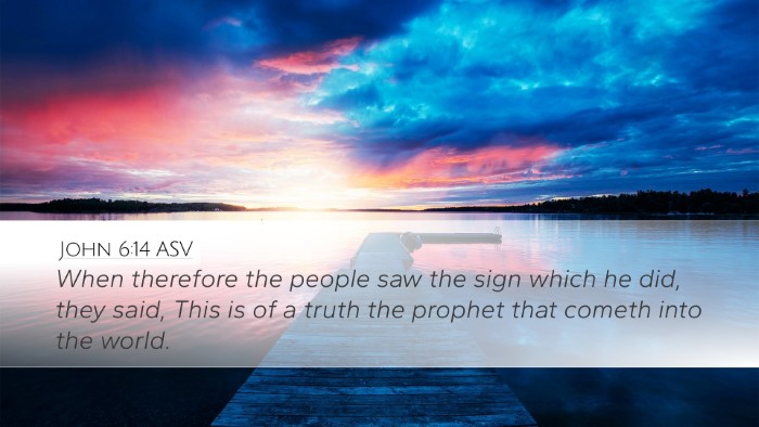 John 6:14 ASV Desktop Wallpaper - When therefore the people saw the sign which he - Desktop Bible Verse Wallpaper