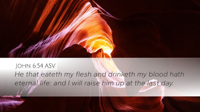 John 6:54 ASV Desktop Wallpaper - He that eateth my flesh and drinketh my blood - Desktop Bible Verse Wallpaper