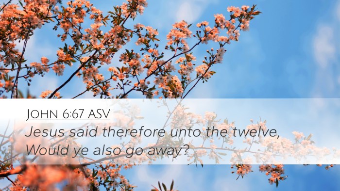 John 6:67 ASV Desktop Wallpaper - Jesus said therefore unto the twelve, Would ye - Desktop Bible Verse Wallpaper