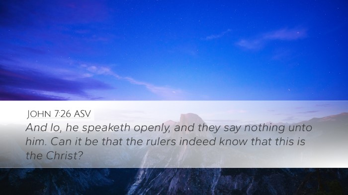 John 7:26 ASV Desktop Wallpaper - And lo, he speaketh openly, and they say nothing - Desktop Bible Verse Wallpaper