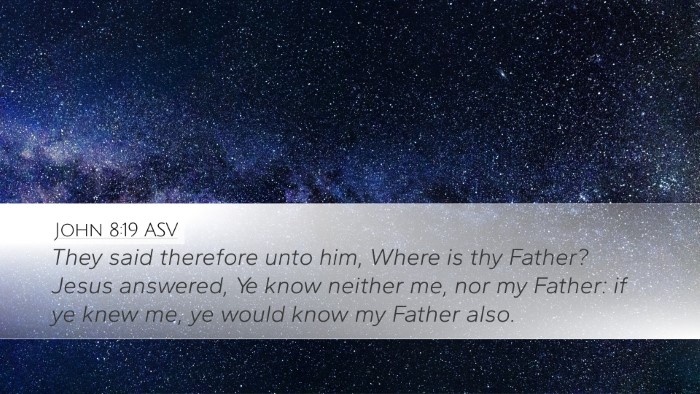 John 8:19 ASV Bible Verse Image