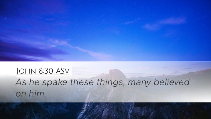 John 8:30 ASV Bible Verse Image