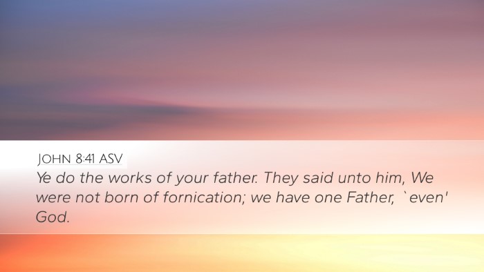 John 8:41 ASV Bible Verse Image