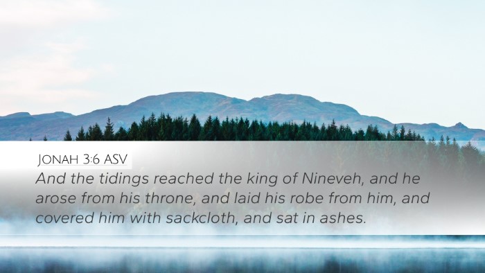 Jonah 3:6 ASV Bible Verse Image