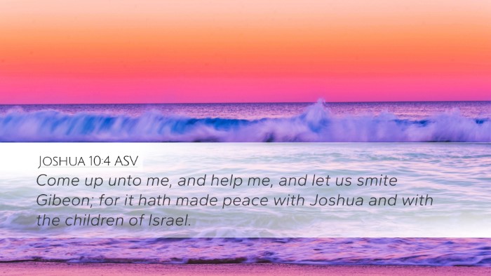 Joshua 10:4 ASV Desktop Wallpaper - Come up unto me, and help me, and let us smite - Desktop Bible Verse Wallpaper