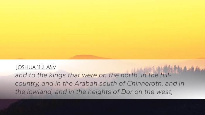 Joshua 11:2 ASV Bible Verse Image