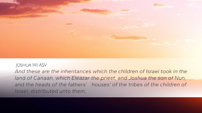 Joshua 14:1 ASV Bible Verse Image