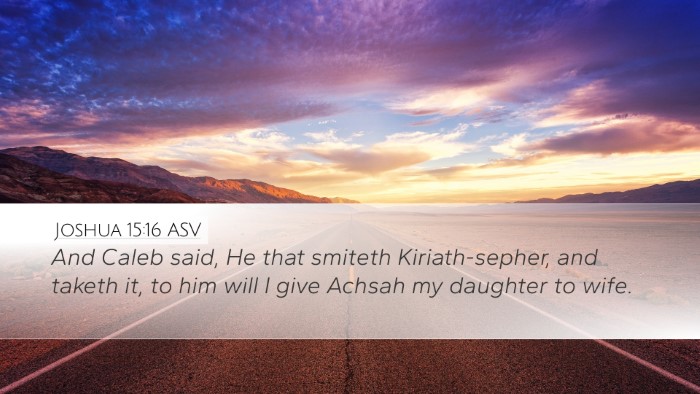 Joshua 15:16 ASV Bible Verse Image