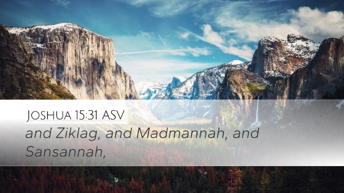 Joshua 15:31 ASV Bible Verse Image