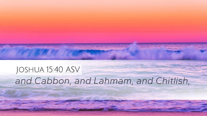 Joshua 15:40 ASV Desktop Wallpaper - and Cabbon, and Lahmam, and - Desktop Bible Verse Wallpaper