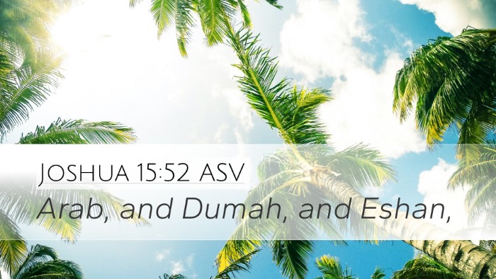 Joshua 15:52 ASV Desktop Wallpaper - Arab, and Dumah, and - Desktop Bible Verse Wallpaper