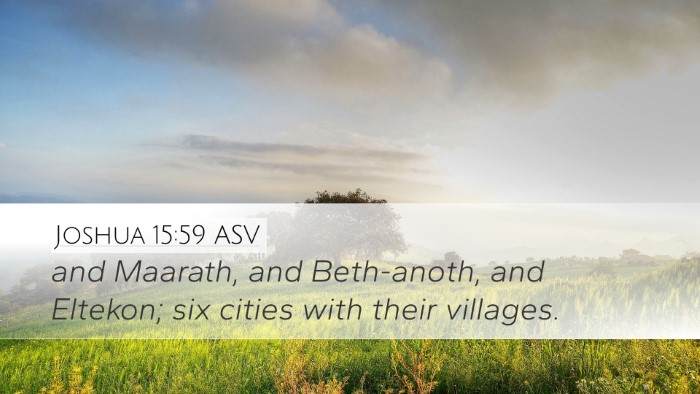 Joshua 15:59 ASV Desktop Wallpaper - and Maarath, and Beth-anoth, and Eltekon; six - Desktop Bible Verse Wallpaper