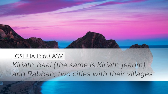 Joshua 15:60 ASV Bible Verse Image
