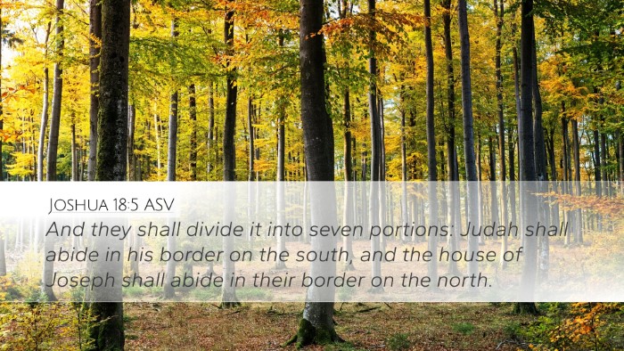 Joshua 18:5 ASV Bible Verse Image