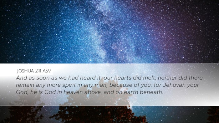 Joshua 2:11 ASV Bible Verse Image