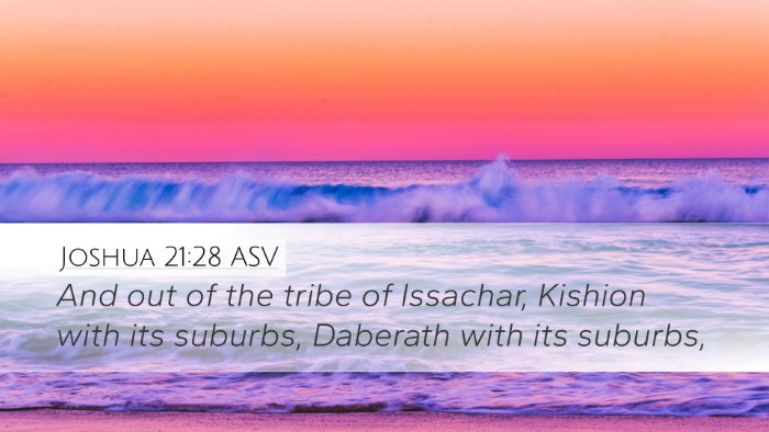 Joshua 21:28 ASV Bible Verse Image