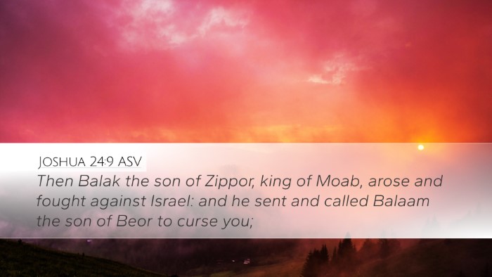 Joshua 24:9 ASV Bible Verse Image