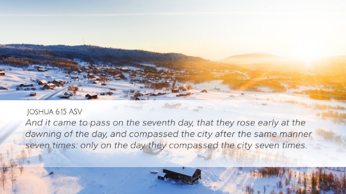 Joshua 6:15 ASV Bible Verse Image