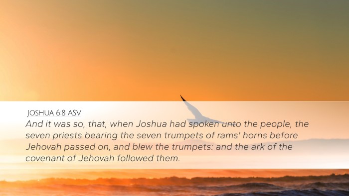 Joshua 6:8 ASV Bible Verse Image