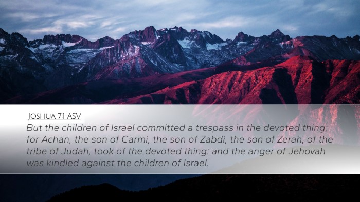 Joshua 7:1 ASV Bible Verse Image