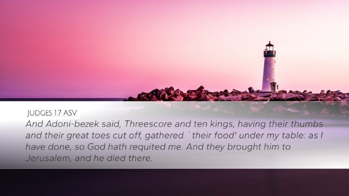 Judges 1:7 ASV Bible Verse Image
