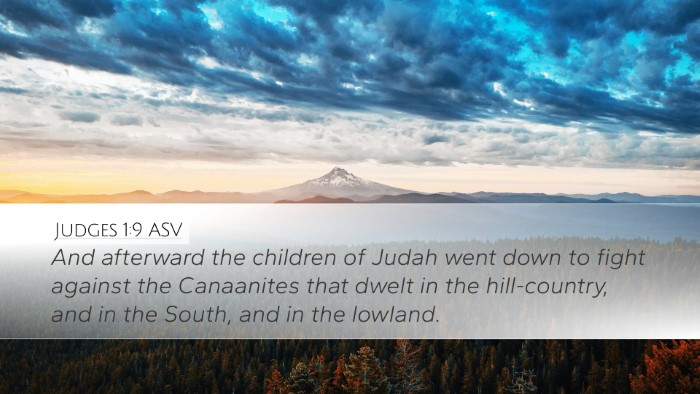 Judges 1:9 ASV Desktop Wallpaper - And afterward the children of Judah went down to - Desktop Bible Verse Wallpaper