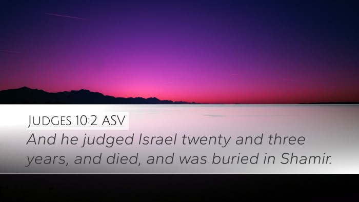 Judges 10:2 ASV Desktop Wallpaper - And he judged Israel twenty and three years, and - Desktop Bible Verse Wallpaper
