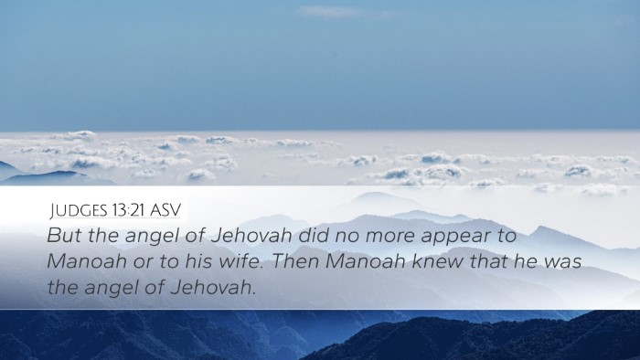 Judges 13:21 ASV Desktop Wallpaper - But the angel of Jehovah did no more appear to - Desktop Bible Verse Wallpaper