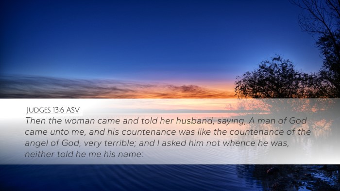 Judges 13:6 ASV Bible Verse Image