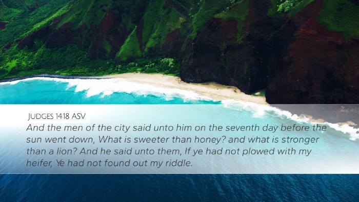 Judges 14:18 ASV Bible Verse Image