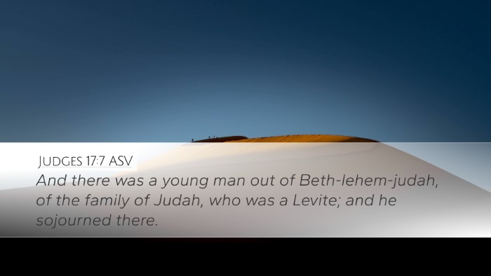 Judges 17:7 ASV Desktop Wallpaper - And there was a young man out of - Desktop Bible Verse Wallpaper