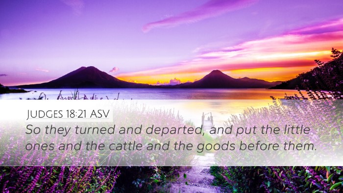 Judges 18:21 ASV Bible Verse Image