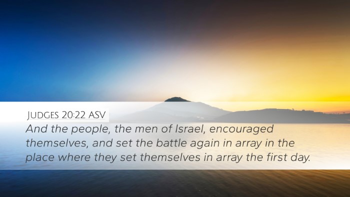 Judges 20:22 ASV Desktop Wallpaper - And the people, the men of Israel, encouraged - Desktop Bible Verse Wallpaper