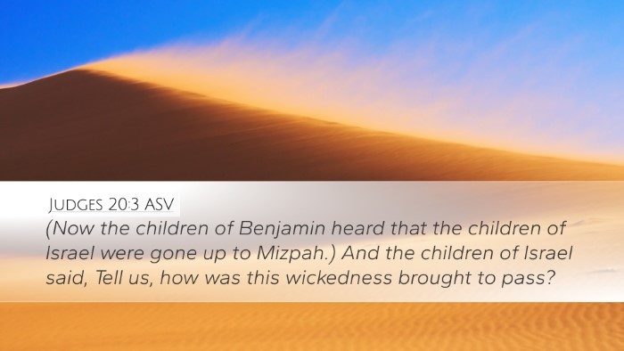 Judges 20:3 ASV Desktop Wallpaper - (Now the children of Benjamin heard that the - Desktop Bible Verse Wallpaper