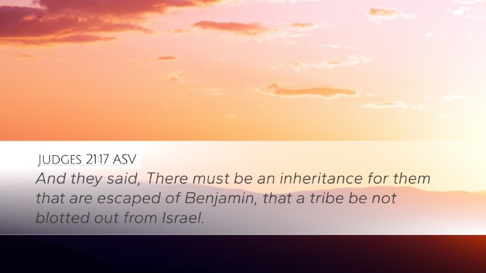 Judges 21:17 ASV Desktop Wallpaper - And they said, There must be an inheritance for - Desktop Bible Verse Wallpaper