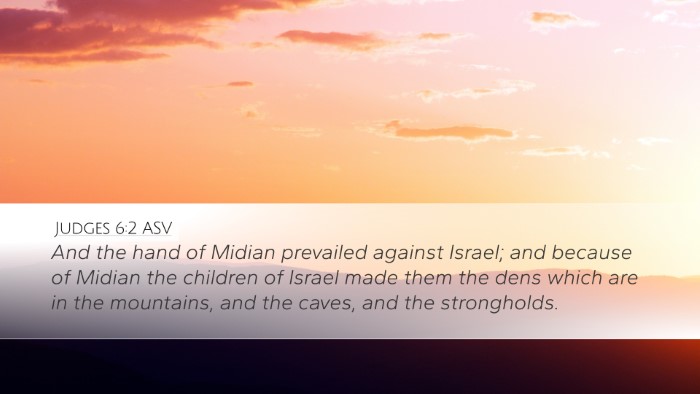 Judges 6:2 ASV Bible Verse Image