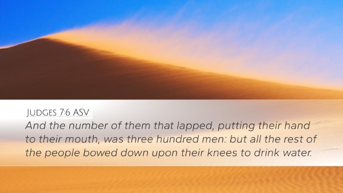 Judges 7:6 ASV Desktop Wallpaper - And the number of them that lapped, putting their - Desktop Bible Verse Wallpaper