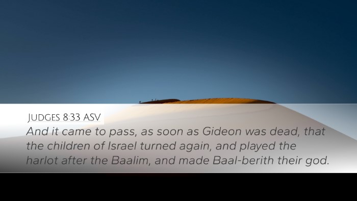 Judges 8:33 ASV Bible Verse Image