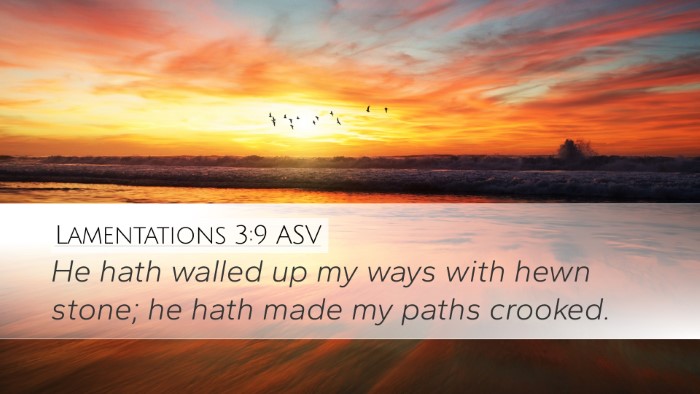 Lamentations 3:9 ASV Bible Verse Image