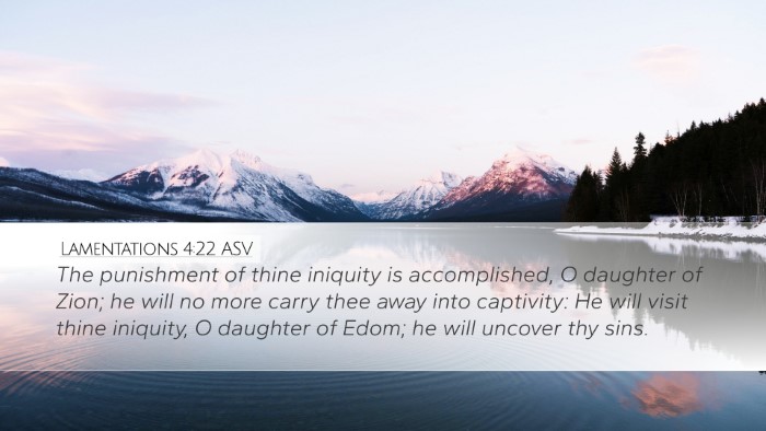 Lamentations 4:22 ASV Bible Verse Image
